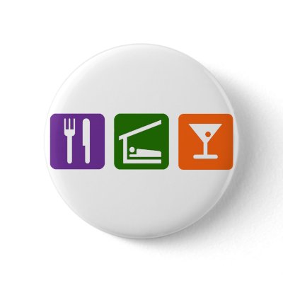 Eat Sleep Martini Pins by Alleycatshirts