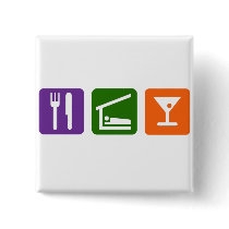 Eat Sleep Martini Buttons