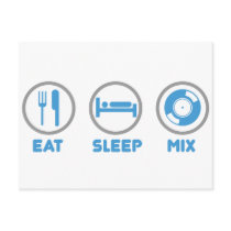 Eat, Sleep, Mix Again - DJ Disc Jockey Music Deck Post Card