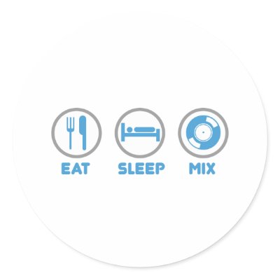 Eat, Sleep, Mix Again - DJ Disc Jockey Music Deck Round Sticker by HOTDJGEAR