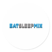 Eat Sleep Mix Round Stickers