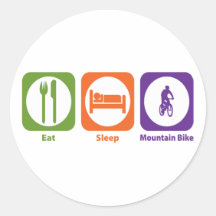 Eat Sleep Mountain Bike Round Stickers
