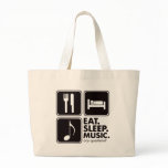 Eat Sleep Music - Black Tote Bag