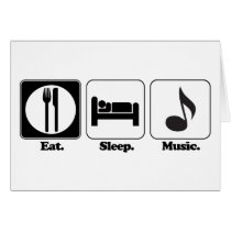 eat sleep music greeting card
