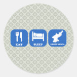 Eat Sleep North Korea Round Sticker