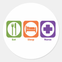 Eat Sleep Nurse Round Sticker