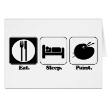 eat sleep paint greeting card