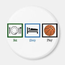 Eat Sleep Play Basketball Refrigerator Magnets