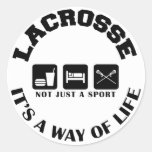 Eat Sleep Play Lacrosse Round Stickers