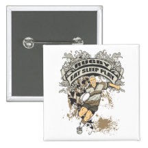 Eat, Sleep Play Rugby Button