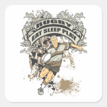 Eat, Sleep Play Rugby Stickers