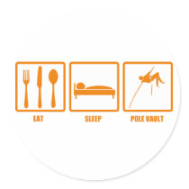 Eat Sleep Pole Vault Round Sticker