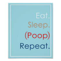 Eat, Sleep, Poop, Repeat Nursery Wall Art