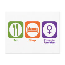 Eat Sleep Promote Feminism Postcards