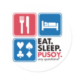 Eat Sleep Pusoy - Red Blue Sticker