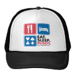 Eat Sleep Pusoy - Red Blue Trucker Hats