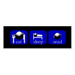 eat sleep read Booklover's Bookmark to Customize Business Cards