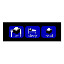 eat sleep read Booklover's Bookmark to Customize Business Cards