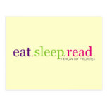 Eat, Sleep, READ - I Know My Priorities Postcard