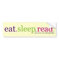 Eat, Sleep, READ - Retro Bumper Stickers