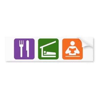 Eat Sleep Reading Bumper Stickers by Alleycatshirts