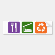 Eat Sleep Recycle Bumper Stickers