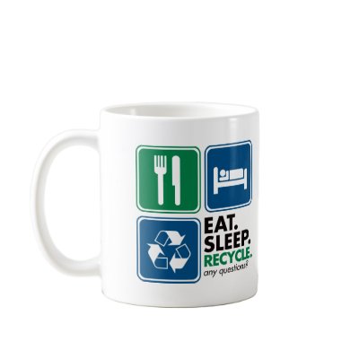 Eat Sleep Recycle Mug by visualnewbie