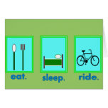 eat sleep ride  Cyclicst, biking gifts Card