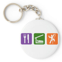 Eat Sleep Rock Climbing Keychain