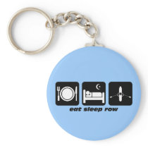 eat sleep row keychains