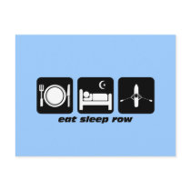 eat sleep row post cards