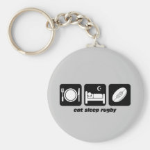 eat sleep rugby keychain