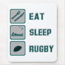 Eat Sleep Rugby Mouse Pads