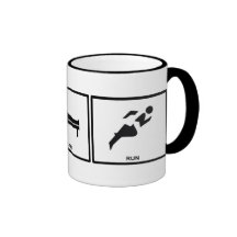 eat, sleep, run coffee mugs