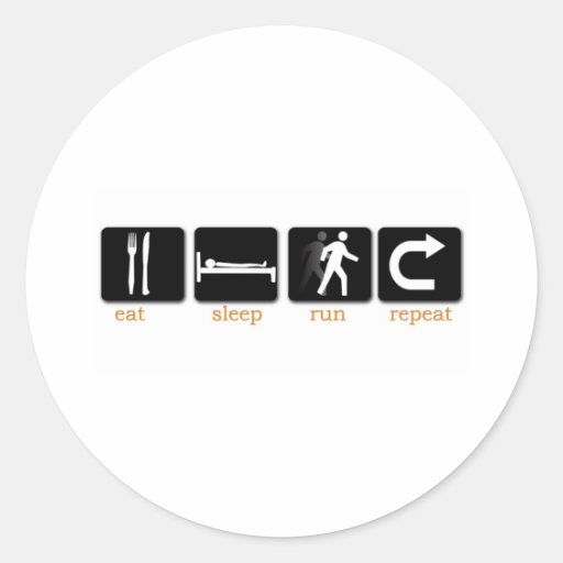 Eat Sleep Run Repeat Round Sticker