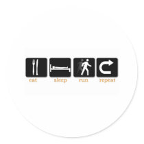 Eat Sleep Run Repeat Round Sticker