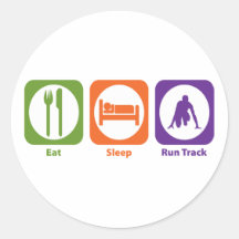 Eat Sleep Run Track Round Stickers