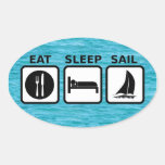 Eat Sleep Sail Oval Sticker