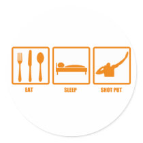 Eat Sleep Shot Put Round Sticker
