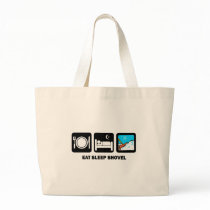 eat sleep shovel canvas bags