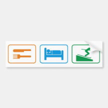 EAT SLEEP SKI BUMPER STICKERS