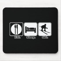 eat sleep ski mousepad