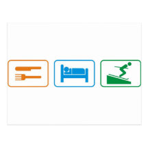 EAT SLEEP SKI POST CARDS