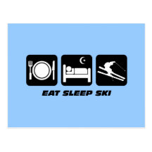 eat sleep ski post cards