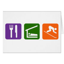 Eat Sleep Skiing Greeting Cards