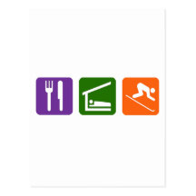 Eat Sleep Skiing Postcard