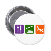 Eat Sleep Sledding Pinback Button