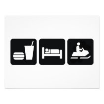 Eat Sleep Snowmobile invitations