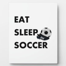 Eat Sleep Soccer Photo Plaques