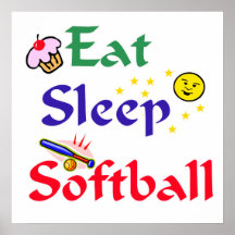 Eat Sleep Softball Poster
